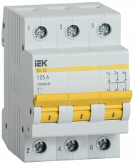 KARAT Выключатель нагрузки (мини-рубильник) ВН-32 3P 125А IEK, MNV10-3-125