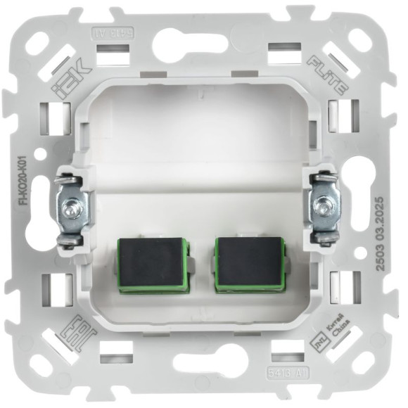 IEK FLITE Розетка 2-местная оптоволоконная РОВ-2-ФлБ белый IEK, FI-KO20-K01