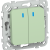 FLITE Выключатель 2-клавишный проходной с индикацией 10А ВС62-1-1-ФлФ фисташковый IEK, FI-V22-1-10-1-K93