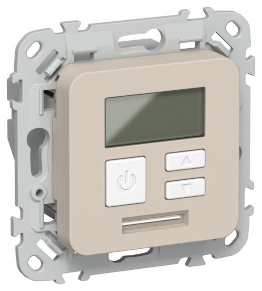 IEK FLITE Термостат электронный с дисплеем 16А Т-ФлЛ льняной IEK, FI-RT11-K88