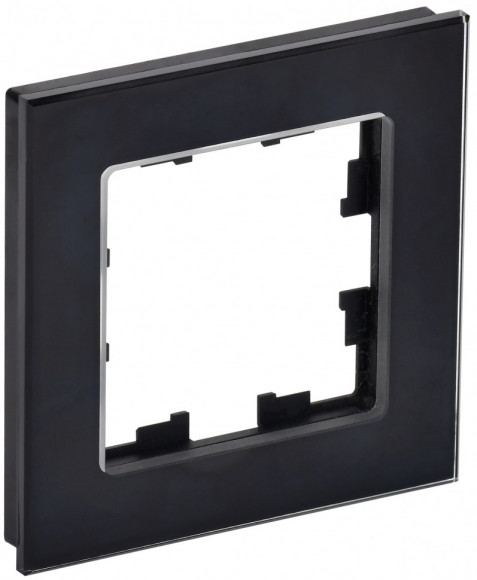 IEK BRITE Рамка 1 -местная РУ-1-2-БрЧ стекло черный IEK, BR-M12-G-K02