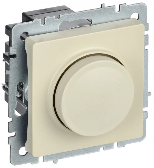 IEK BRITE Светорегулятор поворотно-нажимной 600Вт СС10-1-0-БрКр бежевый IEK, BR-D20-0600-K10