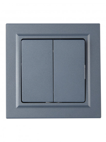 IEK BRITE Выключатель 2-клавишный 10А в сборе ВСР10-2-0-БрМ маренго , BR-V20-0-10-K35-F