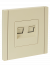 IEK FORTE&PIANO Розетка компьютерная двойная RJ45 кат.6 FP434 ваниль , FP-K20-2-K10