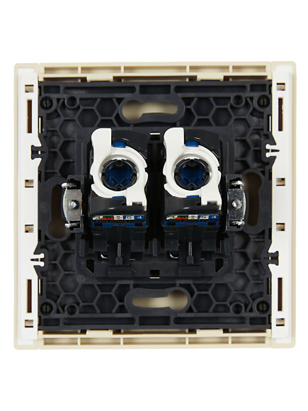 IEK FORTE&PIANO Розетка компьютерная двойная RJ45 кат.6 FP434 ваниль , FP-K20-2-K10