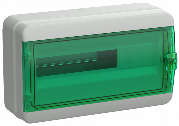 IEK TEKFOR Корпус пластиковый КМПн-18 IP65 зеленая прозрачная дверь IEK, TF5-KP72-N-18-65-K03-K06
