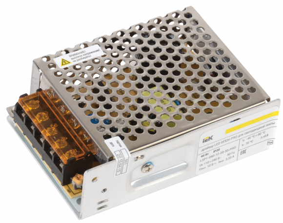 IEK Драйвер LED ИПСН-PRO 40Вт 12 В блок - клеммы IP20 IEK, LSP1-040-12-20-33-PRO