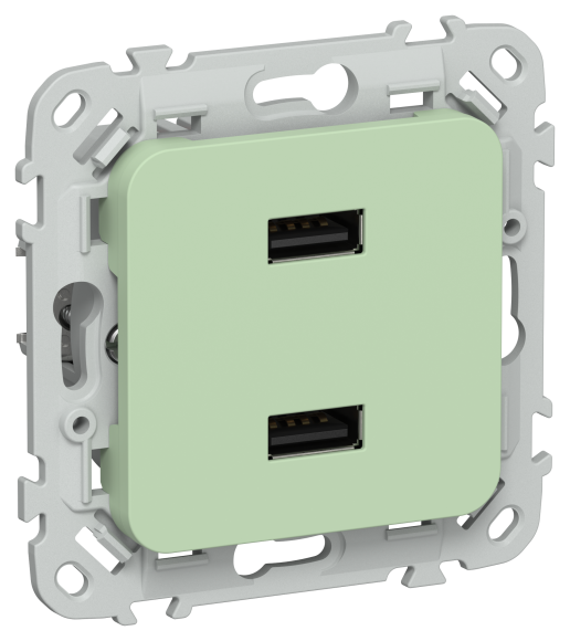 IEK FLITE Розетка USB A+A 3,1А РЮ-2-ФлФ фисташковый IEK, FI-U21-D31-K93