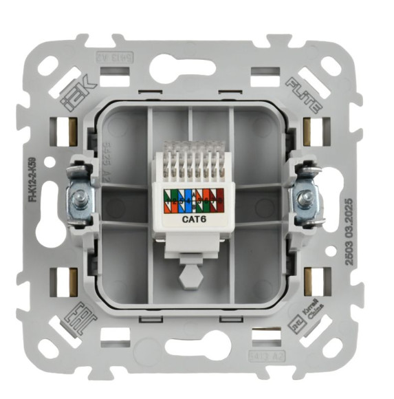 IEK FLITE Розетка компьютерная RJ45 категория 6 UTP РК6-1-0-ФлХ хаки IEK, FI-K12-2-K59