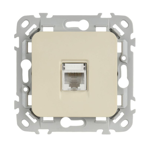 IEK FLITE Розетка компьютерная RJ45 категория 6 UTP РК6-1-0-ФлСл сливочный IEK, FI-K12-2-K86
