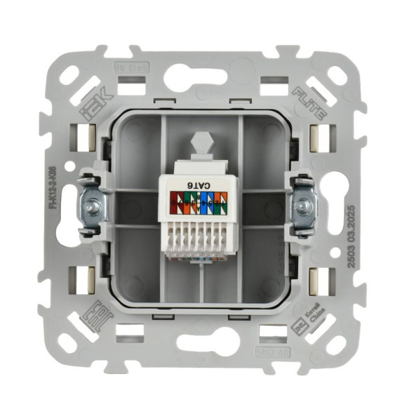 IEK FLITE Розетка компьютерная RJ45 категория 6 UTP РК6-1-0-ФлСл сливочный IEK, FI-K12-2-K86