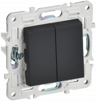 SKANDY Выключатель 2-клавишный перекрестный 10А SK-V06G графит , SK-V23-0-10-K53