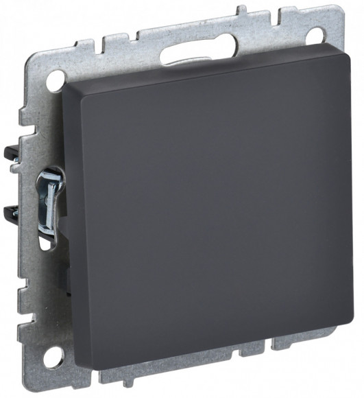 IEK BRITE Выключатель 1-клавишный самовозвратный 10А ВС10-1-4-БрГ графит IEK, BR-V14-0-10-K53
