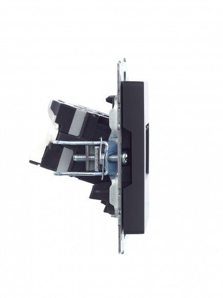 IEK BRITE Розетка компьютерная двойная RJ45 кат.5E РК10-2-БрГ графит IEK, BR-K20-1-K53