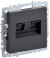 IEK BRITE Розетка компьютерная двойная RJ45 кат.5E РК10-2-БрГ графит IEK, BR-K20-1-K53