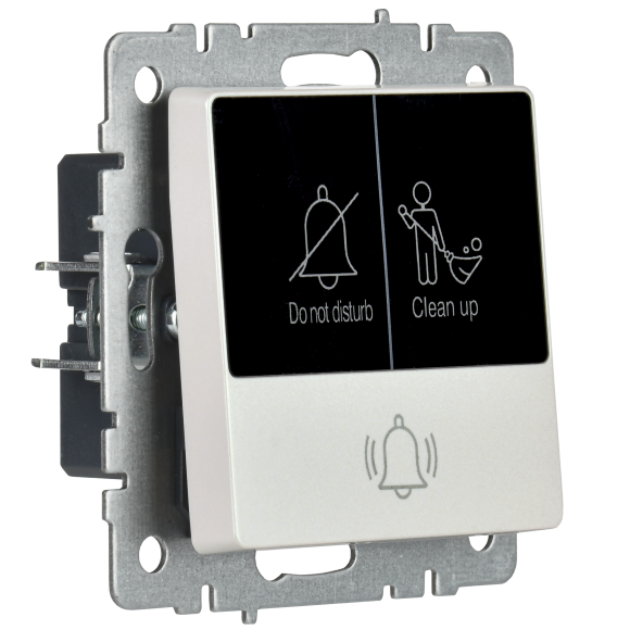 IEK BRITE Кнопка звонка с индикацией для отелей 10А ВС10-1-9-БрЖ жемчуг , BR-V14-2-10-K36