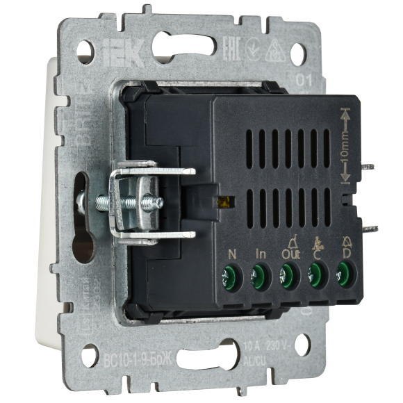 IEK BRITE Кнопка звонка с индикацией для отелей 10А ВС10-1-9-БрЖ жемчуг , BR-V14-2-10-K36