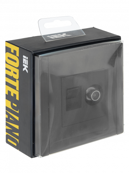 IEK FORTE&PIANO Розетка двойная TV+RJ45 кат.5E FP336 серый , FP-AK20-1-K03