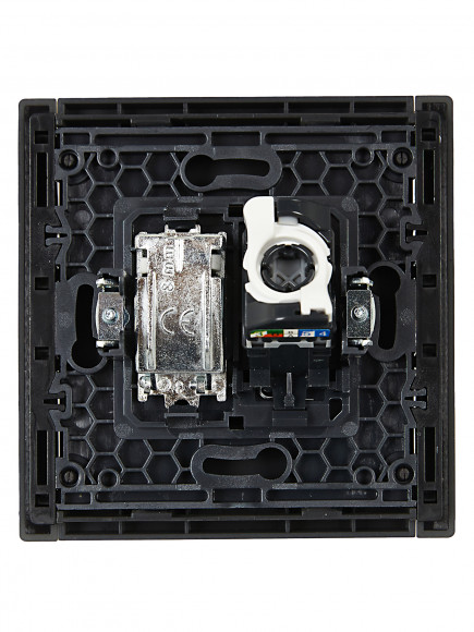 IEK FORTE&PIANO Розетка двойная TV+RJ45 кат.5E FP336 серый , FP-AK20-1-K03