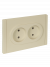 IEK FORTE&PIANO Розетка 2-местная без заземления без защитных шторок безвинтовое крепление 10А FP426 ваниль , FP-R20-10-1-K10