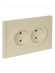 IEK FORTE&PIANO Розетка 2-местная без заземления без защитных шторок безвинтовое крепление 10А FP426 ваниль , FP-R20-10-1-K10