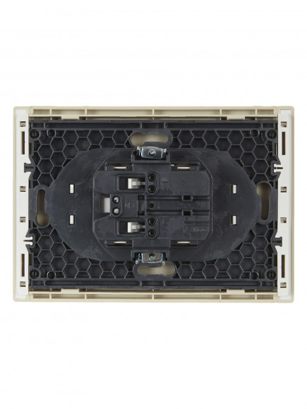 IEK FORTE&PIANO Розетка 2-местная без заземления без защитных шторок безвинтовое крепление 10А FP426 ваниль , FP-R20-10-1-K10