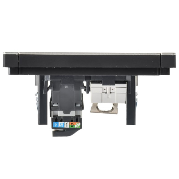 IEK FORTE&PIANO Розетка двойная RJ11+RJ45 кат.5E FP635M металл шампань IEK, FP-KT20-O-1-M-K37