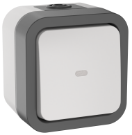 TORS Переключатель одноклавишный с индикацией 10А IP55 TS202 серо-белый IEK, TS-V10-1-10-55-K41