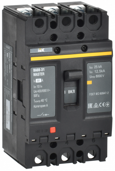 IEK Выключатель автоматический ВА88-31 3Р 50А 25кА MASTER IEK, SVA00-3-0050-02