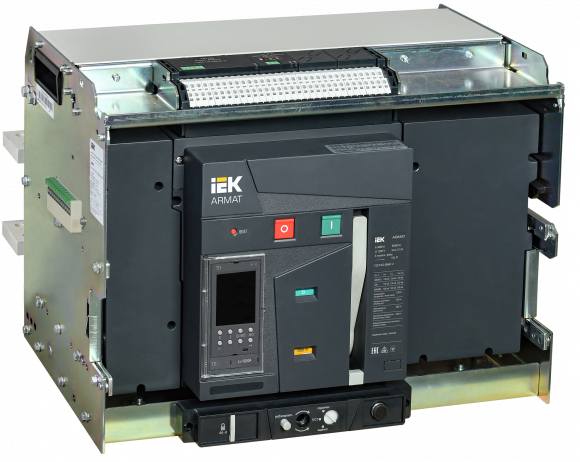 IEK ARMAT AR-A5Y TD50 3P W HR Выключатель автоматический воздушный 135кА расцепитель TD 5000А 3P выдвижной с аксессуарами ~220-240В: реле отключения, реле включения, моторный привод IEK, AR-ACB-3VG-135-5000A-TDCF