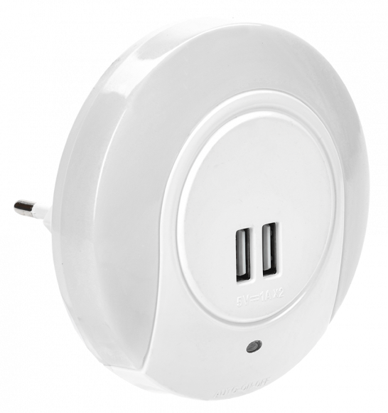 IEK LIGHTING Светильник-ночник светодиодный 001 круг с USB разъемом и датчиком освещенности 220В IEK, LDNN5-001-SQ-P-00-S-K01
