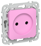 FLITE Розетка без заземления без защитных шторок безвинтовое крепление 10А РС01-1-ФлПр пурпурный IEK, FI-R10-10-1-K99