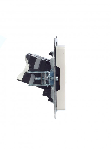 IEK BRITE Розетка компьютерная двойная кат.5E RJ45 РК10-2-БрЖ жемчуг , BR-K20-1-K36