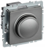 BRITE Светорегулятор поворотно-нажимной 600Вт СС10-1-0-БрС сталь IEK, BR-D20-0600-K46