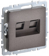 BRITE Розетка компьютерная двойная RJ45 кат.6 РК11-2-БрТБ темная бронза IEK, BR-K20-2-K45