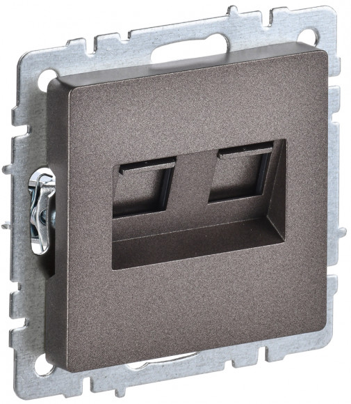 IEK BRITE Розетка компьютерная двойная RJ45 кат.6 РК11-2-БрТБ темная бронза IEK, BR-K20-2-K45
