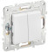 IEK SKANDY Выключатель 2-клавишный проходной 10А SK-V05W арктический белый , SK-V22-0-10-K01