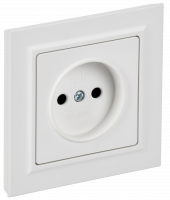 BRITE Розетка 1-местная без заземления без защитных шторок 10А в сборе РСР10-1-0-БрАБ арктический белый , BR-R10-10-K91-F