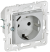 IEK SKANDY Розетка с заземлением с защитными шторками 16А с USB C 18Вт SK-R17S серебряный , SK-R14-16-U14-018-K23