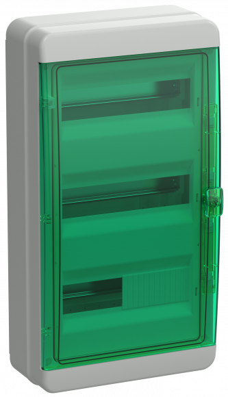IEK TEKFOR Корпус пластиковый КМПн-36 IP65 зеленая прозрачная дверь IEK, TF5-KP72-N-36-65-K03-K06