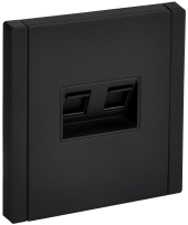 FORTE&PIANO Розетка компьютерная двойная RJ45 кат.5E FP133M металл черный IEK, FP-K20-1-M-K02