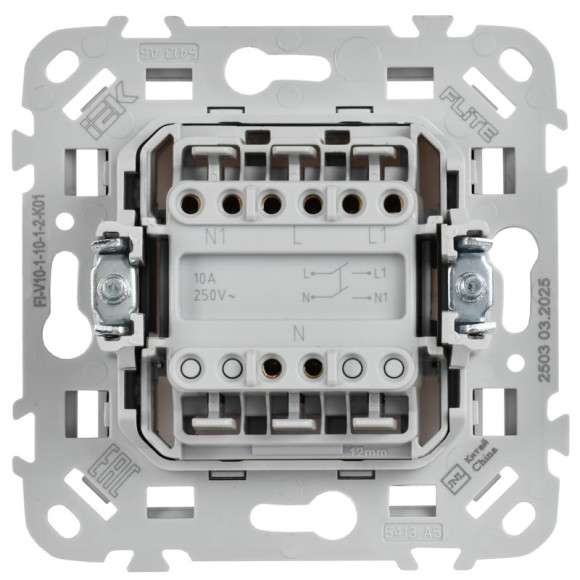 IEK FLITE Выключатель 1-клавишный 2-полюсный 10А ВС6/21-1-2-ФлБ белый IEK, FI-V10-1-10-1-2-K01 IEK FLITE Выключатель 1-клавишный 2-полюсный 10А ВС6/21-1-2-ФлБ белый IEK, FI-V10-1-10-1-2-K01