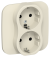 IEK FLITE Розетка 2-местная с заземлением без защитных шторок безвинтовое крепление 16А РС12-1-А-ФлСл сливочный IEK, FI-R21A-16-1-K86