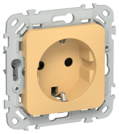 FLITE Розетка с заземлением с защитными шторками 16А РСш11-0-ФлЗ золотарник IEK, FI-R14-16-K90