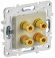 IEK SKANDY Аудиорозетка 4-местная SK-A01B бежевый , SK-S40-K10
