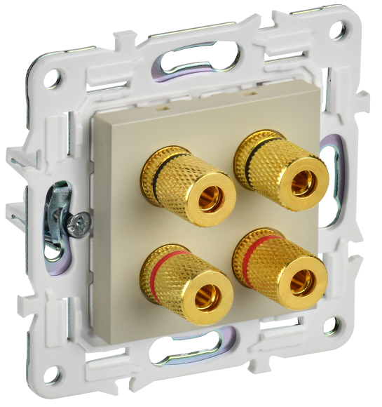 IEK SKANDY Аудиорозетка 4-местная SK-A01B бежевый , SK-S40-K10