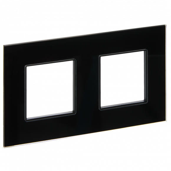 IEK SKANDY Рамка 2-местная SK-F22Bl стекло черный IEK, SK-M22-G-K02