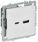 IEK BRITE Розетка USB A+C 18Вт РЮ11-1-БрАБ арктический белый IEK, BR-U22-018-K91