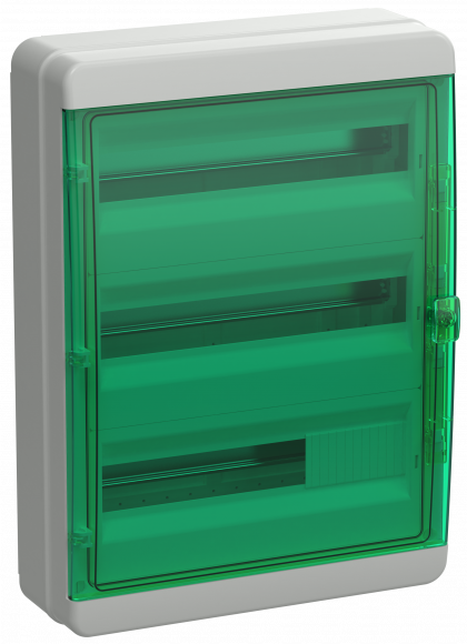 IEK TEKFOR Корпус пластиковый КМПн-54 IP65 зеленая прозрачная дверь IEK, TF5-KP72-N-54-65-K03-K06