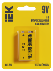 Батарейка щелочная Alkaline 6LR61 9V (1шт/блистер) IEK, ABT-6LR619V-OP-L01 Батарейка щелочная Alkaline 6LR61 9V (1шт/блистер) IEK, ABT-6LR619V-OP-L01